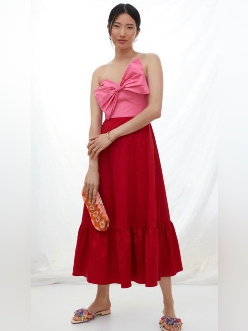 Anthropologie Hutch bow tie maxi dress